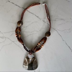Vintage Mexican Beaded Seashell Necklace